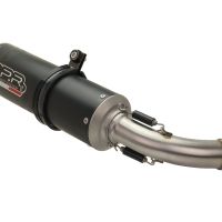 Pot echappement compatible avec Benelli Bn 125 2018-2020, M3 Black Titanium, Pot échappement complet, non légal pour les pays de l'UE, avec db killer amovible 