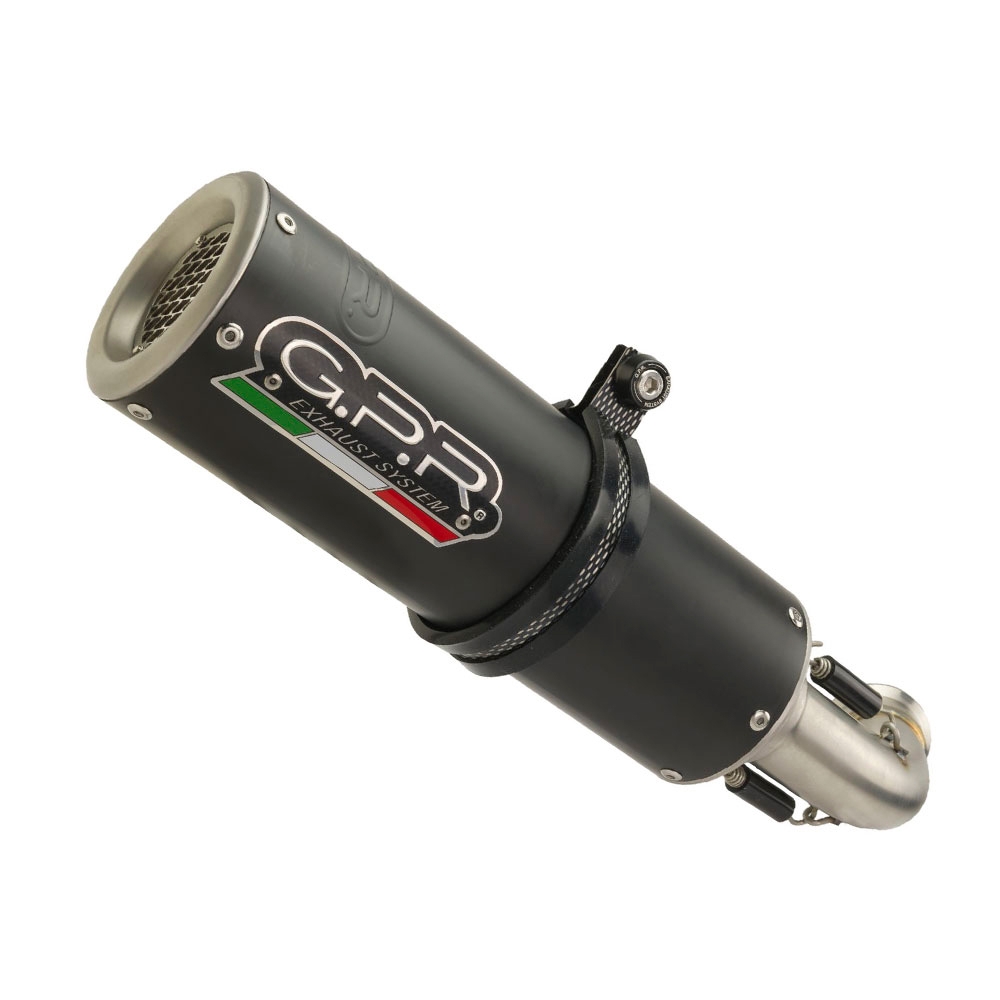 Pot echappement compatible avec Benelli Bn 125 2018-2020, M3 Black Titanium, Pot échappement complet, non légal pour les pays de l'UE, avec db killer amovible 
