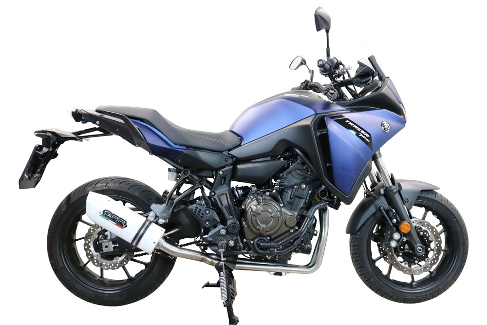 Pot echappement compatible avec Yamaha Tracer 7 GT 2020-2024, Albus Ceramic, Pot échappement complet, non légal pour les pays de l'UE, avec db killer amovible 