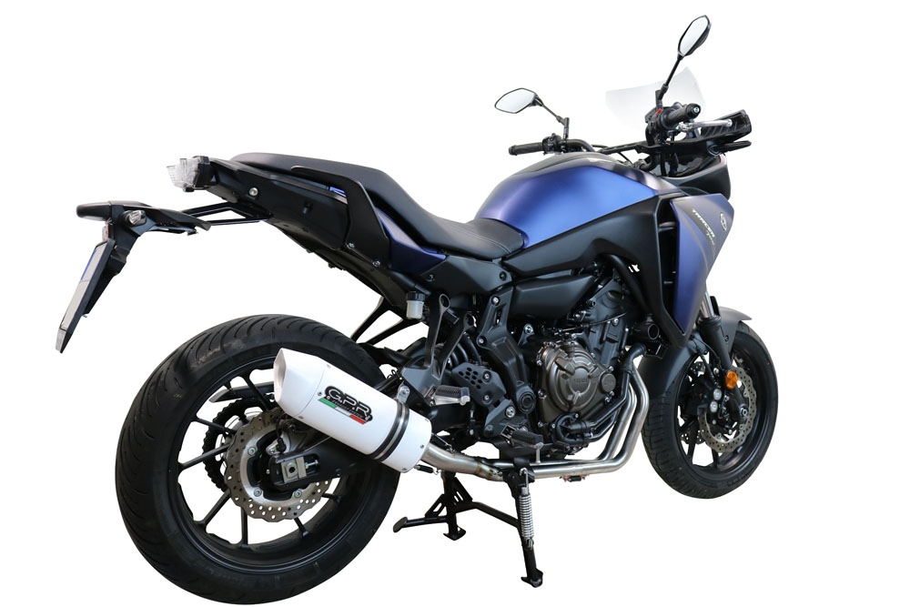 Pot echappement compatible avec Yamaha Tracer 7 GT 2020-2024, Albus Ceramic, Pot échappement complet, non légal pour les pays de l'UE, avec db killer amovible 