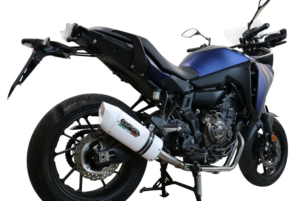 Pot echappement compatible avec Yamaha Tracer 7 GT 2020-2024, Albus Ceramic, Pot échappement complet, non légal pour les pays de l'UE, avec db killer amovible 