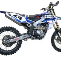 Pot echappement compatible avec Yamaha YZ 250 FX 2020-2025, Pentacross Inox, Pot d'échappement complet racing, compris de collecteur et db killer amovible, sans homologation 