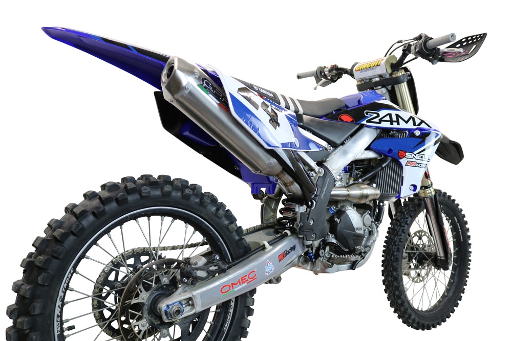 Pot echappement compatible avec Yamaha YZ 250 FX 2020-2025, Pentacross Inox, Pot d'échappement complet racing, compris de collecteur et db killer amovible, sans homologation 