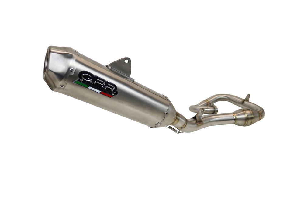 Pot echappement compatible avec Gas Gas MC 450F 2021-2023, Pentacross Inox, Pot d'échappement complet racing, compris de collecteur et db killer amovible, sans homologation 