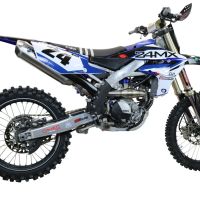 Pot echappement compatible avec Yamaha WR 250 F 2020-2024, Pentacross FULL Titanium, Pot d'échappement complet racing, compris de collecteur et db killer amovible, sans homologation 