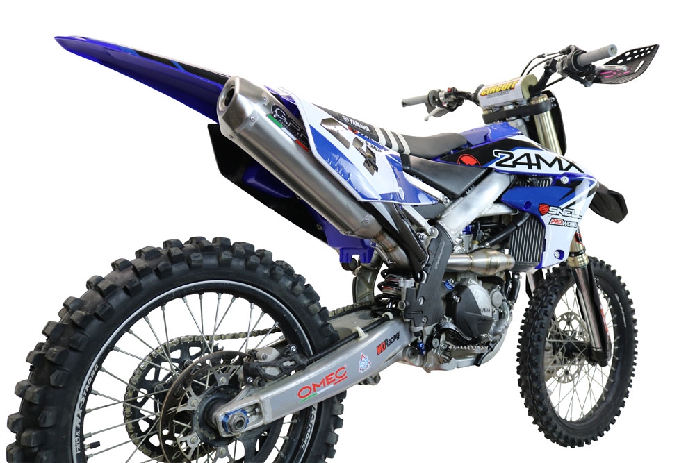 Pot echappement compatible avec Yamaha WR 250 F 2020-2024, Pentacross FULL Titanium, Pot d'échappement complet racing, compris de collecteur et db killer amovible, sans homologation 