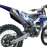 Pot echappement compatible avec Yamaha WR 250 F 2020-2024, Pentacross FULL Titanium, Pot d'échappement complet racing, compris de collecteur et db killer amovible, sans homologation 
