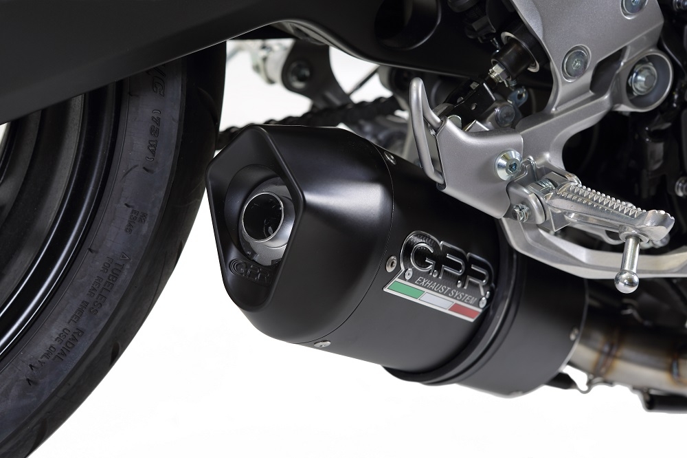 Pot echappement compatible avec Yamaha Mt-09 2017-2020, Furore Evo4 Nero, Pot échappement complet, non légal pour les pays de l'UE, avec db killer amovible 