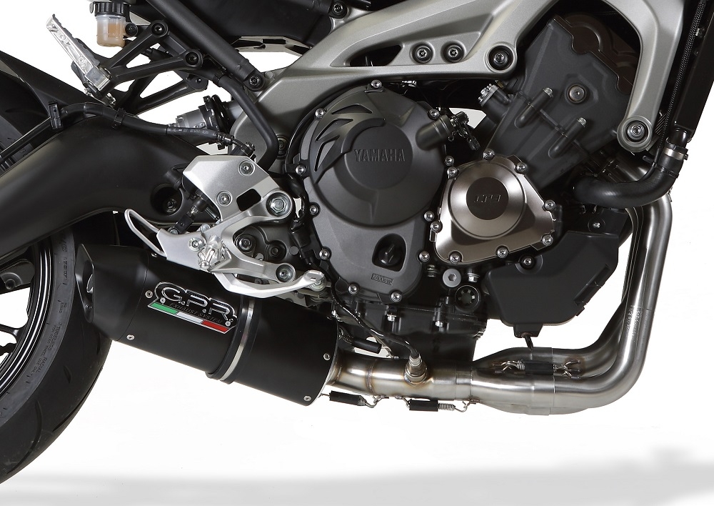 Pot echappement compatible avec Yamaha XSR900 2016-2021, Furore Evo4 Nero, Pot échappement complet, non légal pour les pays de l'UE, avec db killer amovible 