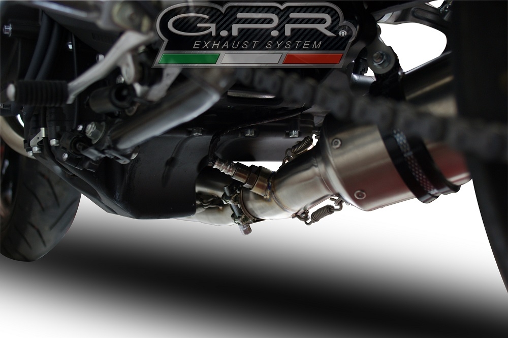 Pot echappement compatible avec Yamaha Mt-09 Tracer 900 2015-2016, Albus Ceramic, Homologué et légal, système d'échappement complet, avec db killer amovible 