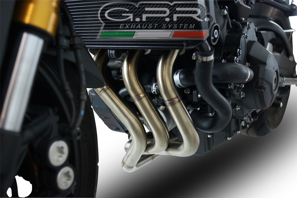 Pot echappement compatible avec Yamaha Mt-09 Tracer 900 2015-2016, Albus Ceramic, Homologué et légal, système d'échappement complet, avec db killer amovible 