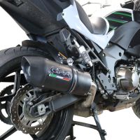 Pot echappement compatible avec Kawasaki Versys 1000 I.E. 2019-2020, Furore Evo4 Nero, Échappement légal, homologué,silencieux avec db killer amovible et tuyau de liaison spécifique 