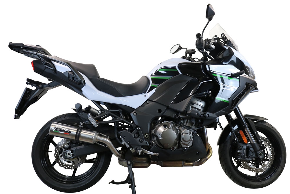 Pot echappement compatible avec Kawasaki Versys 1000 I.E. 2021-2024, M3 Inox , Échappement légal, homologué,silencieux avec db killer amovible et tuyau de liaison spécifique 