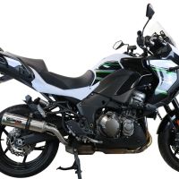 Pot echappement compatible avec Kawasaki Versys 1000 I.E. 2021-2024, M3 Inox , Échappement légal, homologué,silencieux avec db killer amovible et tuyau de liaison spécifique 