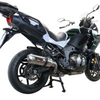 Pot echappement compatible avec Kawasaki Versys 1000 I.E. 2021-2024, Satinox , Échappement légal, homologué,silencieux avec db killer amovible et tuyau de liaison spécifique 
