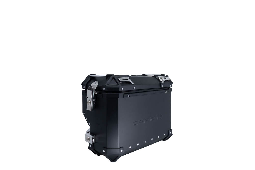 GPR TECH compatible with  Honda Crf 1000 L Africa Twin 2018/2020 e4 GPR TECH Pair of side cases aluminum made with contoured right side, black color with specific pannier holder Capacity 38 LT. + 32 LT.