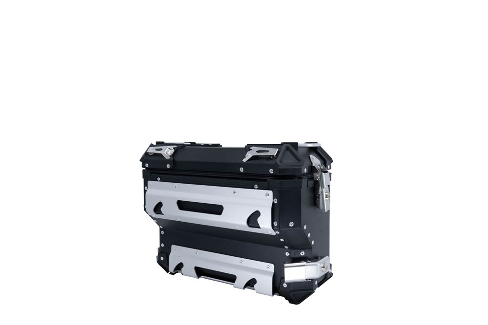 GPR TECH compatible with  Honda Crf 1000 L Africa Twin 2018/2020 e4 GPR TECH Pair of side cases aluminum made with contoured right side, black color with specific pannier holder Capacity 38 LT. + 32 LT.