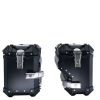 GPR TECH compatible with  Honda Crf 1000 L Africa Twin 2018/2020 e4 GPR TECH Pair of side cases aluminum made with contoured right side, black color with specific pannier holder Capacity 38 LT. + 32 LT.