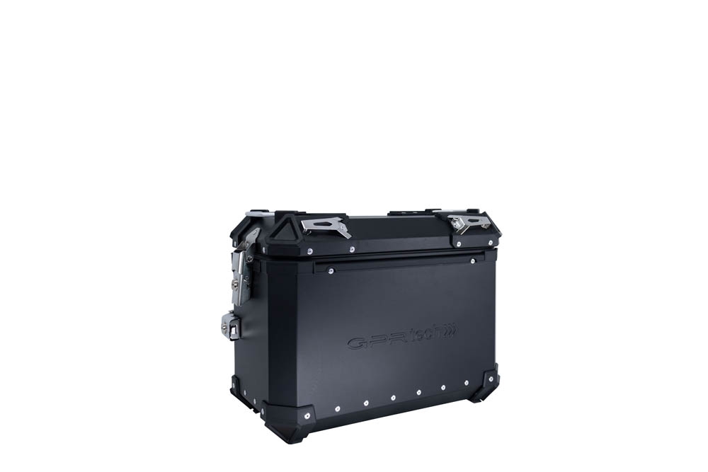 GPR TECH Pair of side cases aluminum made ,no rack included, black color Capacity 38 LT. + 38 LT.