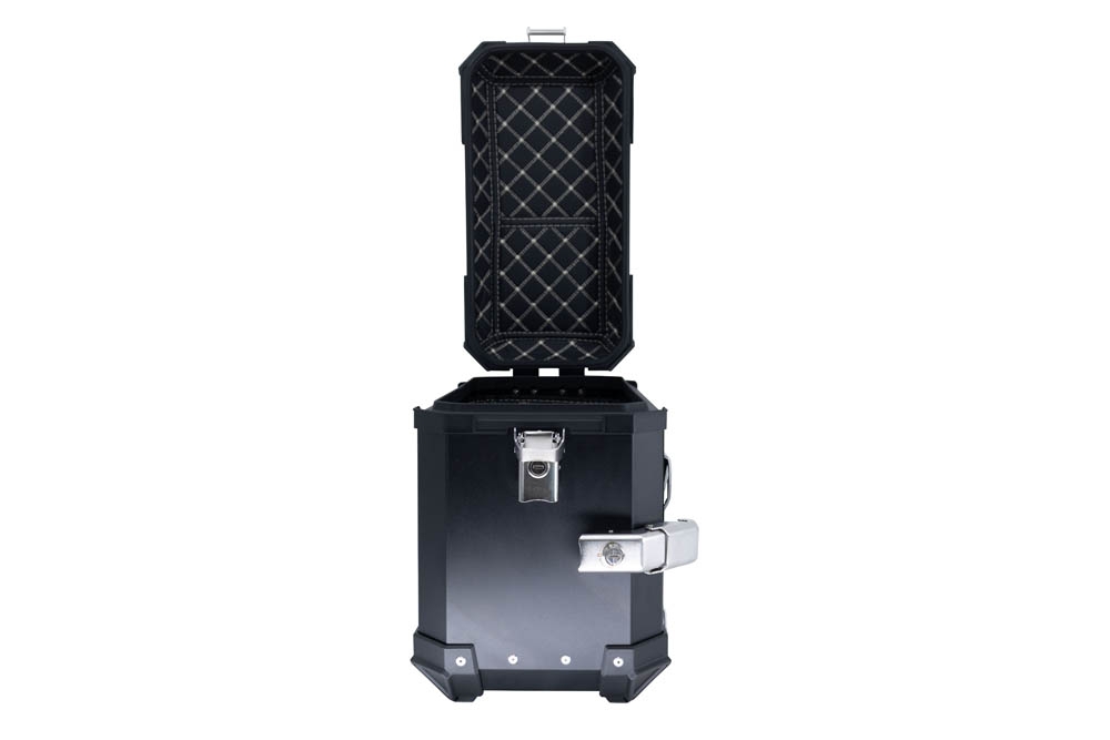 GPR TECH compatible with  Benelli Trk 502 X 2021/2024 e5 GPR TECH Pair of side cases aluminum made, black color with specific pannier holder Capacity 38 LT. + 38 LT.