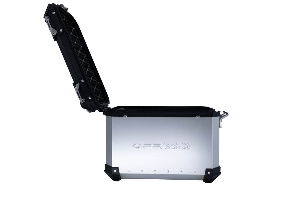 GPR TECH compatible with  Benelli Trk 502 2017/2020 e4 GPR TECH Pair of side cases aluminum made, silver color with specific pannier holder Capacity 38 LT. + 38 LT.