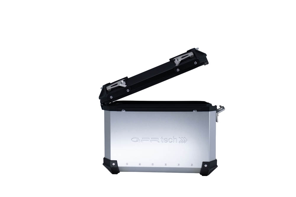 GPR TECH compatible with  Benelli Trk 502 2017/2020 e4 GPR TECH Pair of side cases aluminum made, silver color with specific pannier holder Capacity 38 LT. + 38 LT.
