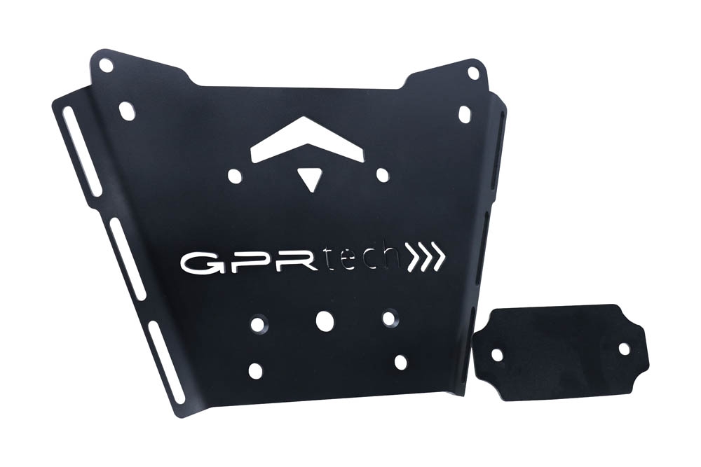 GPR TECH compatible with  Bmw R 1250 Rt 2019/2020 e4 GPR TECH SPECIFIC PLATE IN TITANIUM TOP CASE-ALPITECH 35/55 LT compatible with original luggage rack,titanium made with 4 anchor points