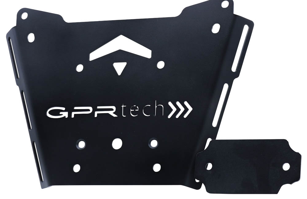 GPR TECH compatible with  Bmw R 1250 Rt 2019/2020 e4 GPR TECH SPECIFIC PLATE IN TITANIUM TOP CASE-ALPITECH 35/55 LT compatible with original luggage rack,titanium made with 4 anchor points