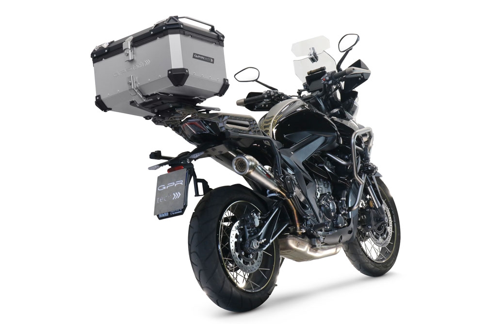 Pot echappement compatible avec Zontes 350 T2 ADV 2022-2024, Powercone Evo, Échappement légal, homologué,silencieux avec db killer amovible et tuyau de liaison spécifique 