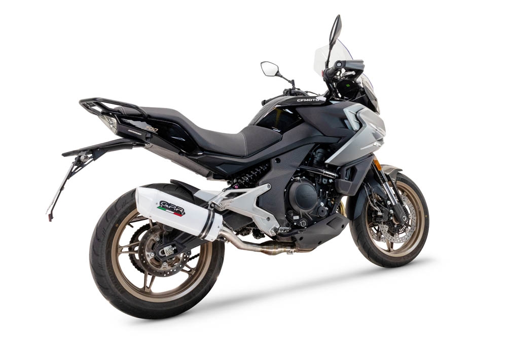 Pot echappement compatible avec Cf Moto 700 Mt 2023-2024, Albus Ceramic, Pot Echappement homologué pour les marchés non européens 