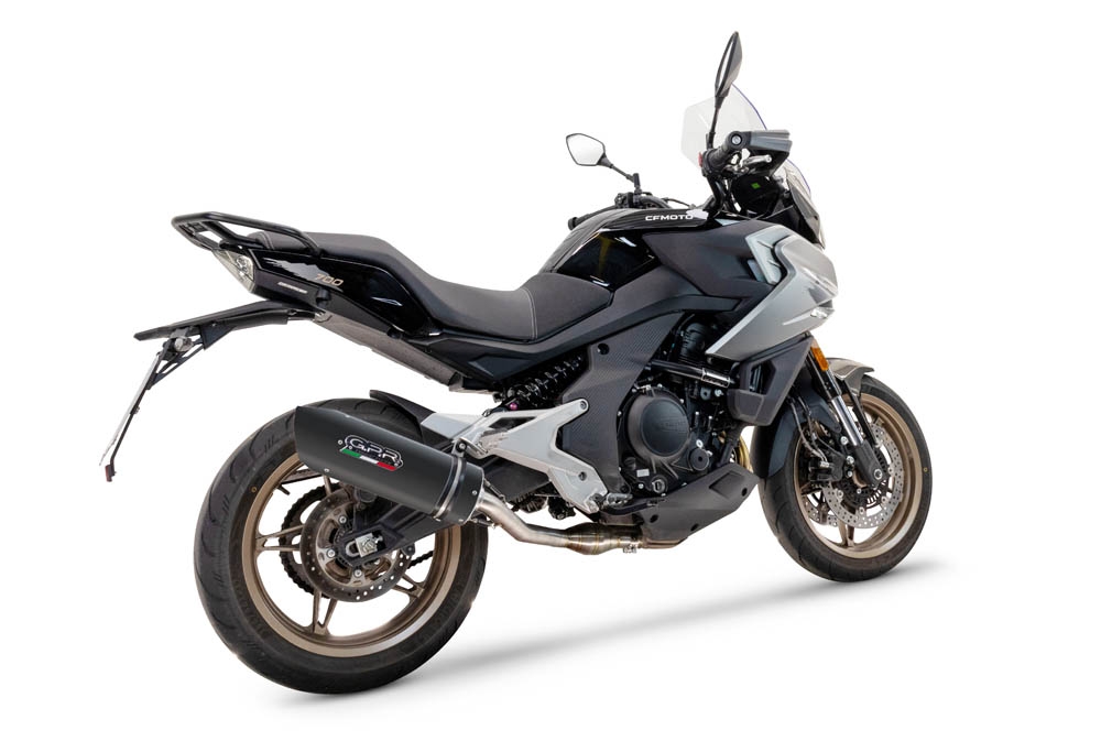 Pot echappement compatible avec Cf Moto 700 Mt 2023-2024, Furore Nero, Pot Echappement homologué pour les marchés non européens 
