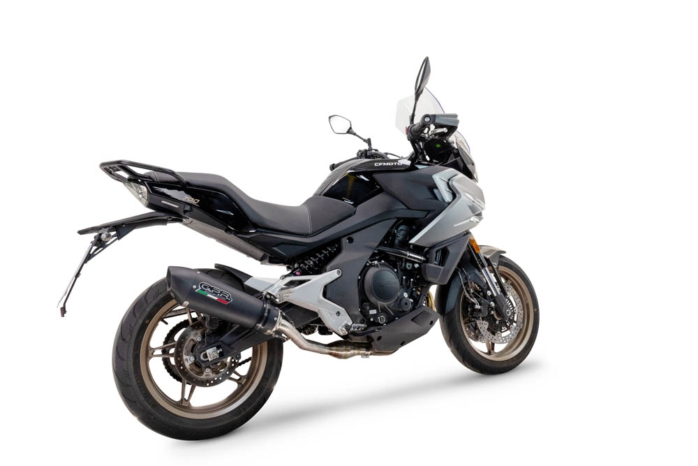 GPR pot echappement compatible avec  Cf Moto 700 Mt 2023-2024, New Grand Prix Evo Black Titanium, Pot Echappement homologué pour les marchés non européens 