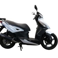 Pot echappement compatible avec Kymco Agility 200 - I.E. R16 - Plus 2010-2014, Evo4 Road, Homologué et légal, système d'échappement complet, avec db killer amovible 