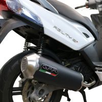 Pot echappement compatible avec Kymco Agility 200 - I.E. R16 - Plus 2010-2014, Evo4 Road, Homologué et légal, système d'échappement complet, avec db killer amovible 