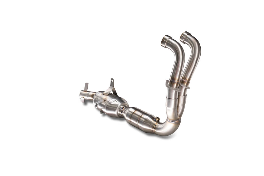 Pot echappement compatible avec Aprilia RS 457 2024-2025, Ghost Inox, Pot échappement complet, non légal pour les pays de l'UE, avec db killer amovible 