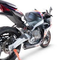 Pot echappement compatible avec Aprilia RS 457 2024-2025, Ghost Inox, Pot échappement complet, non légal pour les pays de l'UE, avec db killer amovible 