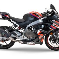 GPR pot echappement compatible avec  Aprilia RS 457 2024-2025, New Grand Prix Evo Black Titanium, Pot Echappement homologué pour les marchés non européens 