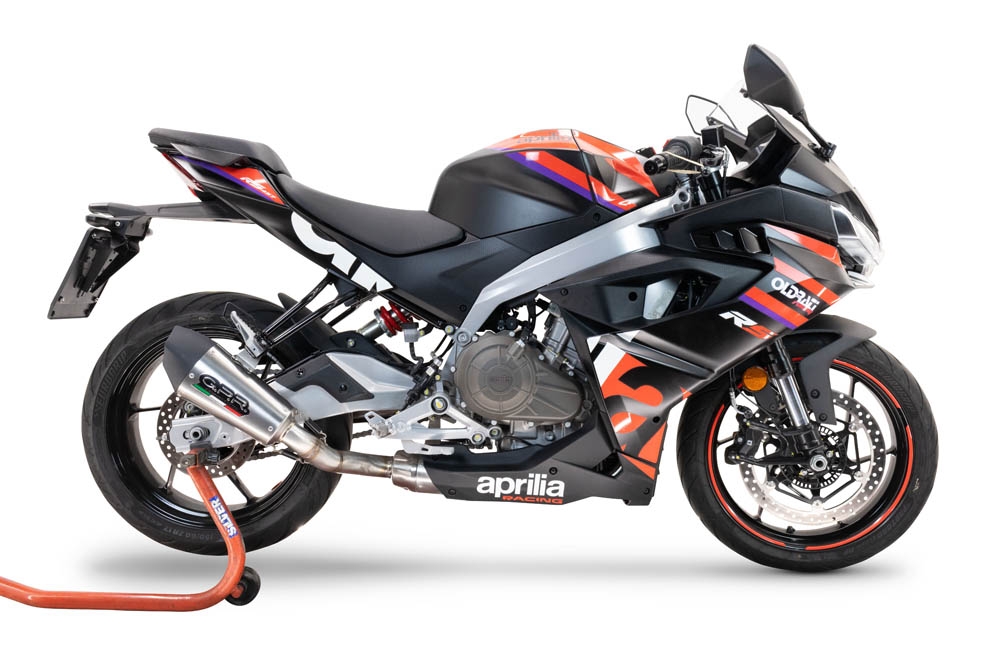 GPR exhaust compatible with  Aprilia RS457 2024-2025, New Grand Prix Evo Titanium, Full system exhaust, including removable db killer 