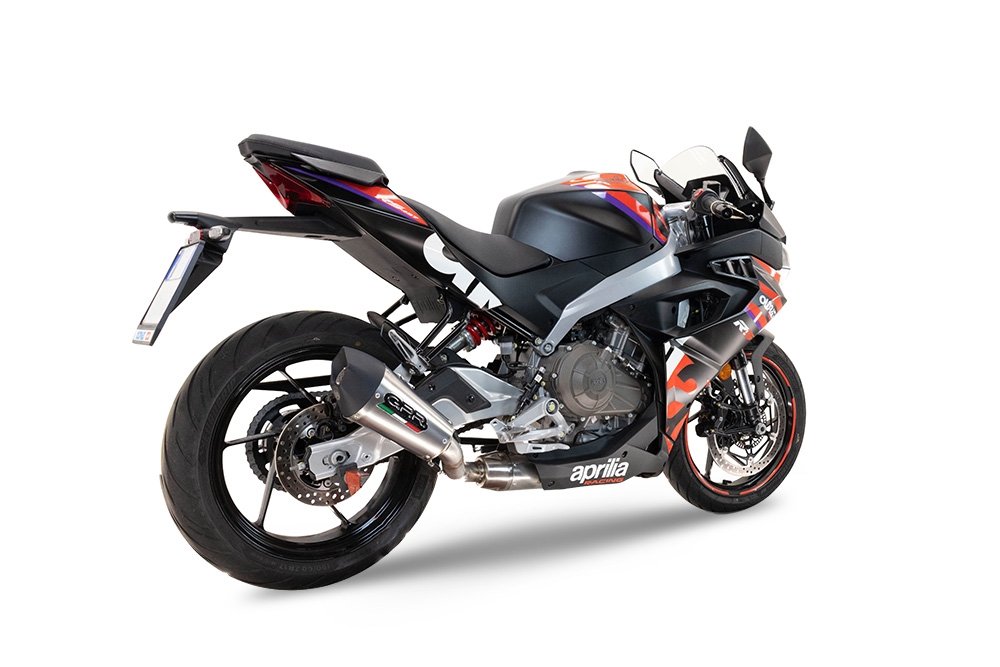 GPR exhaust compatible with  Aprilia RS457 2024-2025, New Grand Prix Evo Titanium, Full system exhaust, including removable db killer 