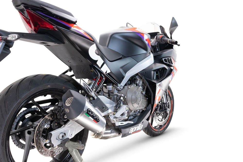 GPR exhaust compatible with  Aprilia RS457 2024-2025, New Grand Prix Evo Titanium, Full system exhaust, including removable db killer 