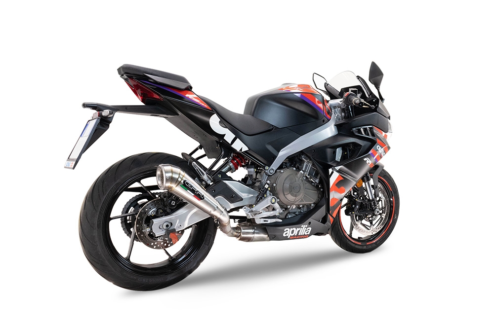 Pot echappement compatible avec Aprilia RS 457 2024-2025, Powercone Evo, Pot échappement complet, non légal pour les pays de l'UE, avec db killer amovible 