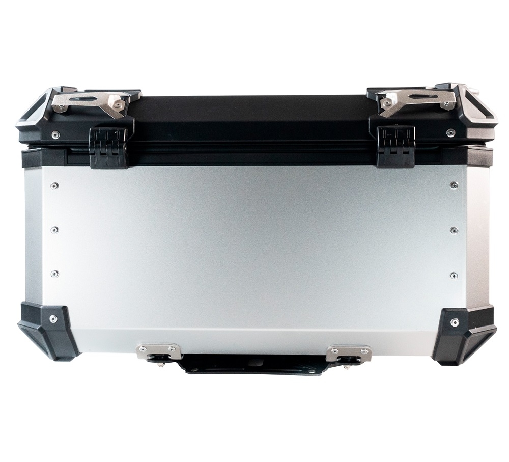 Top case GPR TECH compatible with  Aprilia Tuareg 660 2021/2024 e5 GPR TECH Top case in aluminum, silver color with specific plate included Capacity 55 LT.