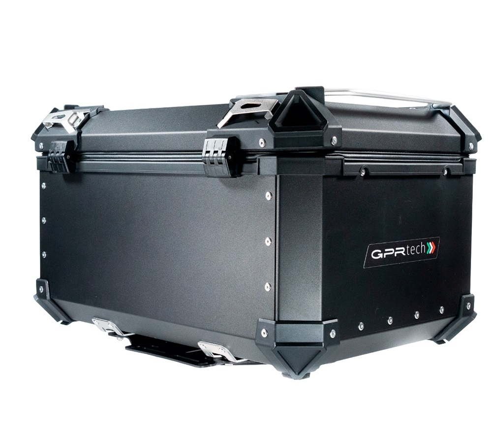 Top case GPR TECH compatible with  Aprilia Tuareg 660 2021/2024 e5 GPR TECH Top case in aluminum, black color with specific plate included Capacity 55 LT.