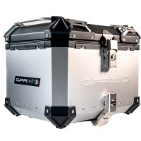 Top case GPR TECH compatible with  Aprilia Tuareg 660 2021/2024 e5 GPR TECH Top case in aluminum, silver color with specific plate included Capacity 45 LT.