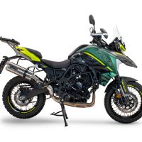 Pot echappement compatible avec Benelli Trk 702 2023-2024, Dual Inox, Échappement légal, homologué,silencieux avec db killer amovible et tuyau de liaison spécifique 