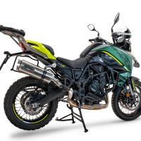 Pot echappement compatible avec Benelli Trk 702 2023-2024, Dual Inox, Échappement légal, homologué,silencieux avec db killer amovible et tuyau de liaison spécifique 