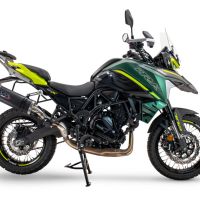 Pot echappement compatible avec Benelli Trk 702 X 2023-2024, Dual Poppy, Échappement légal, homologué,silencieux avec db killer amovible et tuyau de liaison spécifique 