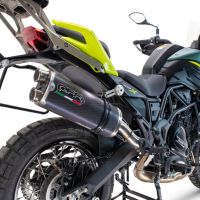 Pot echappement compatible avec Benelli Trk 702 X 2023-2024, Dual Poppy, Échappement légal, homologué,silencieux avec db killer amovible et tuyau de liaison spécifique 
