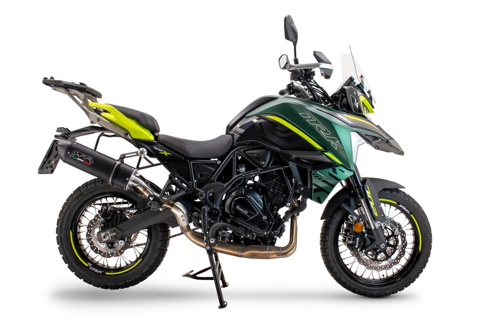 Pot echappement compatible avec Benelli Trk 702 2023-2024, Furore Evo4 Nero, Échappement légal, homologué,silencieux avec db killer amovible et tuyau de liaison spécifique 