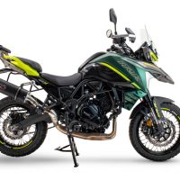 Pot echappement compatible avec Benelli Trk 702 2023-2024, Furore Evo4 Nero, Échappement légal, homologué,silencieux avec db killer amovible et tuyau de liaison spécifique 